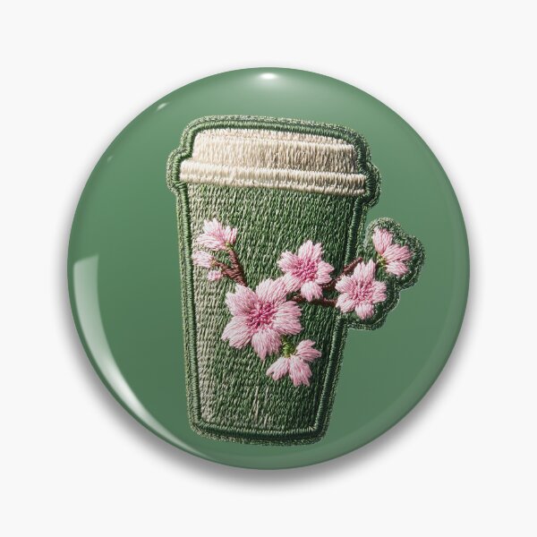 Item preview, Sakura Matcha Embroidery Patch designed and sold by MegaNovaArt.
