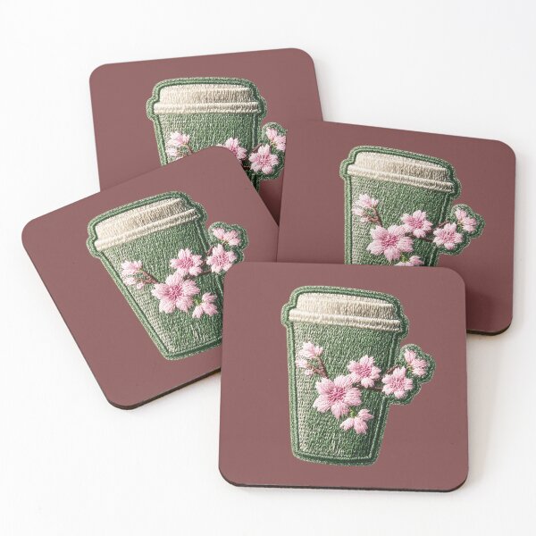 Item preview, Sakura Matcha Embroidery Patch designed and sold by MegaNovaArt.