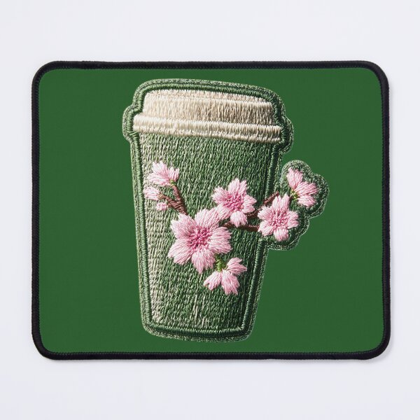 Item preview, Sakura Matcha Embroidery Patch designed and sold by MegaNovaArt.