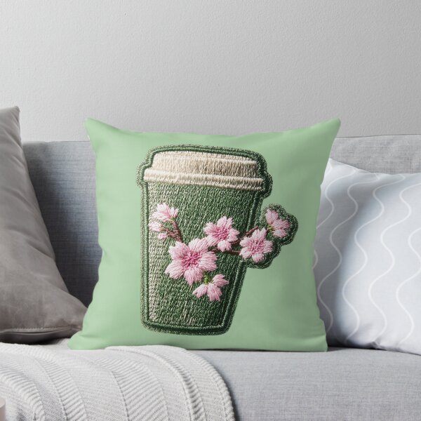 Item preview, Sakura Matcha Embroidery Patch designed and sold by MegaNovaArt.