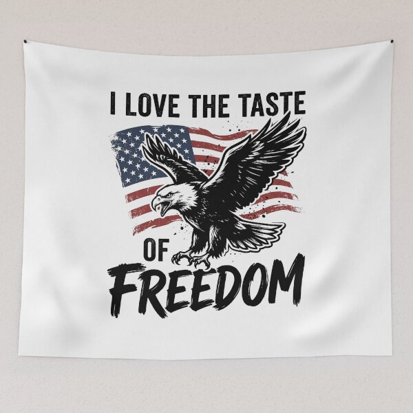 Item preview, I Love The Taste Of Freedom Funny Patriotic Retro American Humor designed and sold by get55shirt.