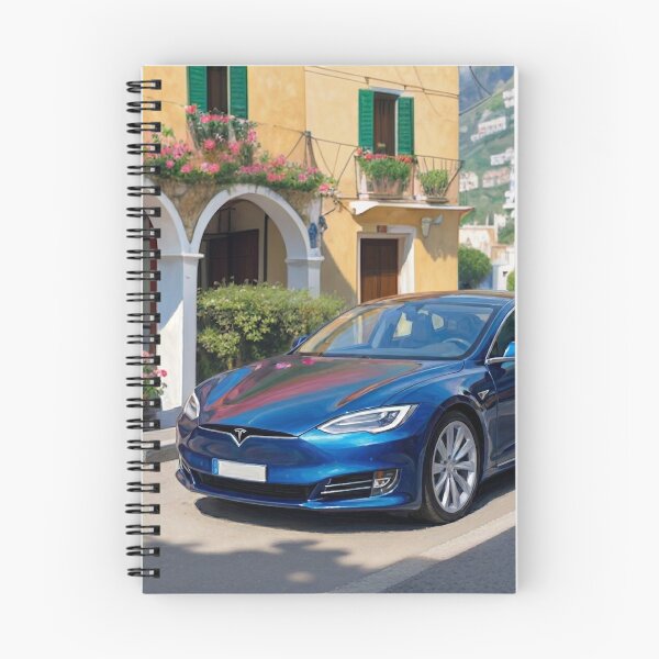 Item preview, Metallic Blue Tesla Model S Mediterranean Italy Art designed and sold by UmSkelig834.