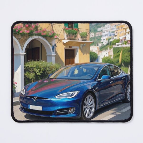 Item preview, Metallic Blue Tesla Model S Mediterranean Italy Art designed and sold by UmSkelig834.