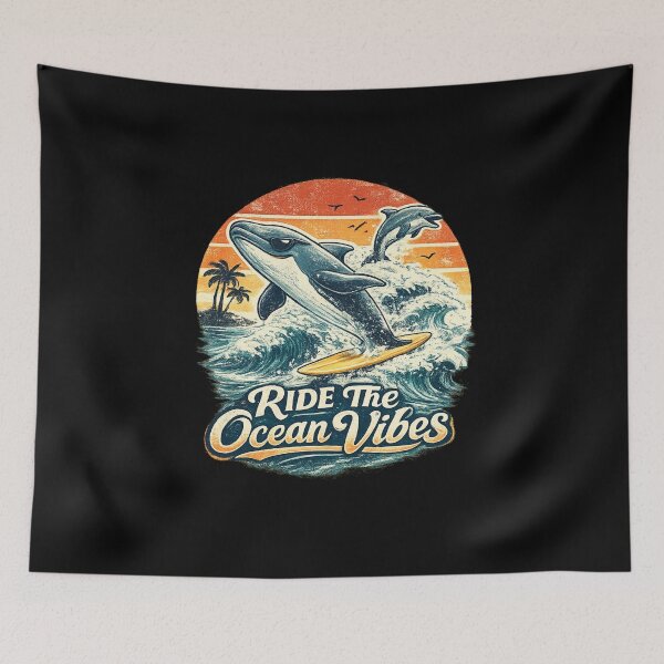 Item preview, Retro Dolphin Surfing Design World Whale And Dolphin Day Beach Lover Gift designed and sold by Im-Ara.