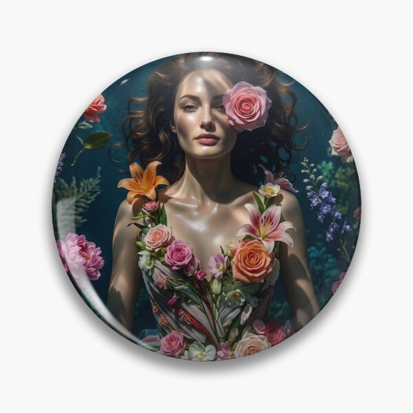 Item preview, Underwater Flora Goddess – Surreal Floral Fashion Art designed and sold by marianka91.