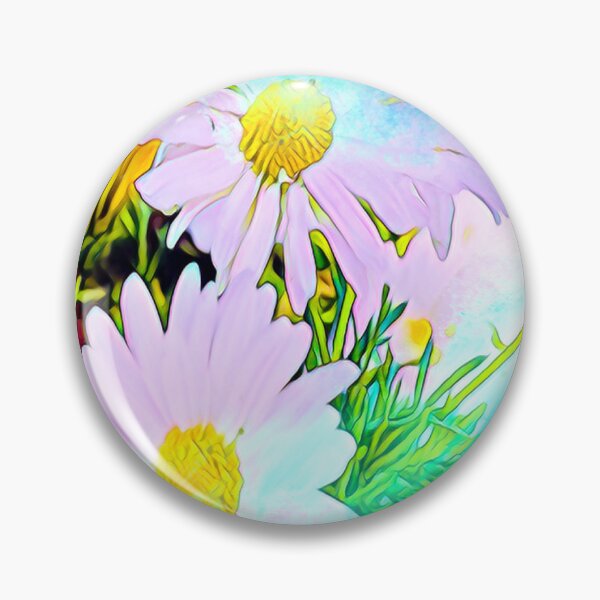 Item preview, Abstract Impressionist Pink Wild Daisy Meadow Digital Art designed and sold by BalkanBloom.