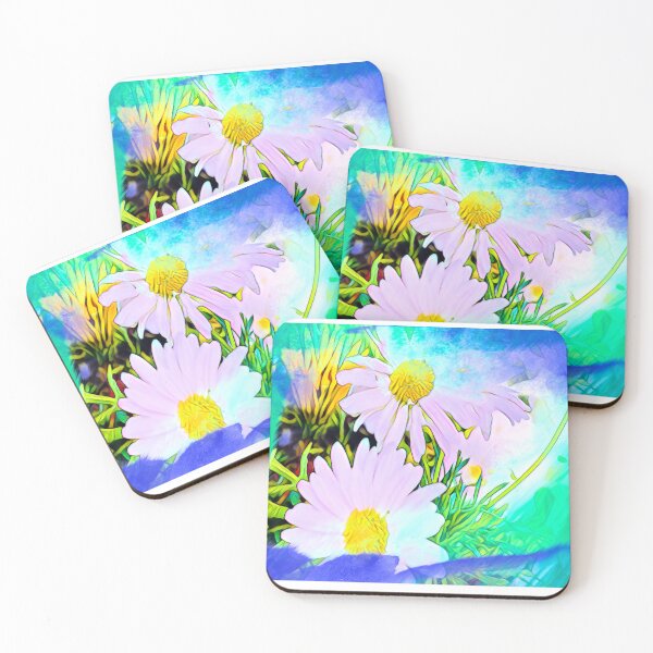 Item preview, Abstract Impressionist Pink Wild Daisy Meadow Digital Art designed and sold by BalkanBloom.