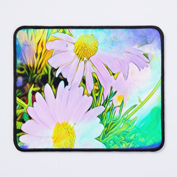 Item preview, Abstract Impressionist Pink Wild Daisy Meadow Digital Art designed and sold by BalkanBloom.