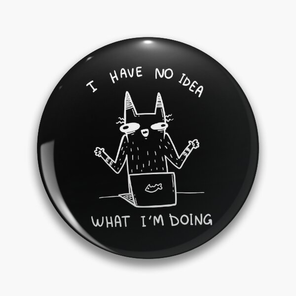 Item preview, Have No Idea What I'm Doing Funny Cat Meme White Line Art designed and sold by Aida Drogan.