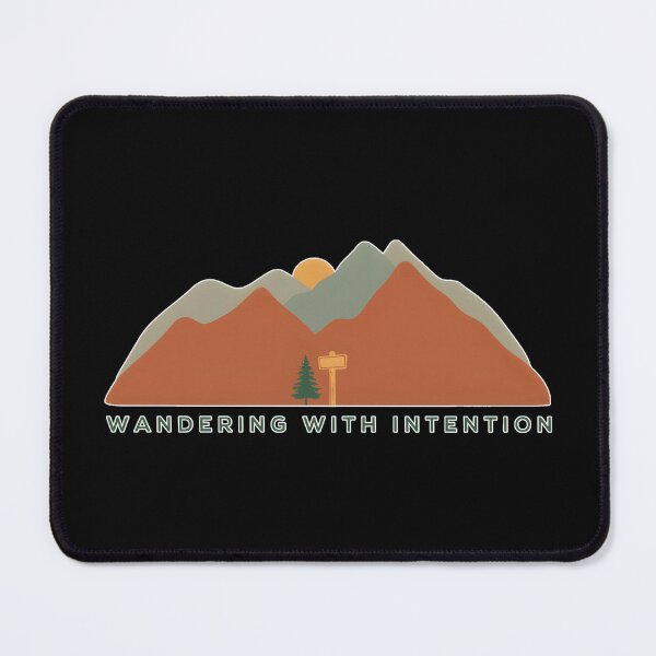 Item preview, Wandering With Intention – Minimal Trail Marker Mountain Hiking Design designed and sold by ImaginedSpace7.