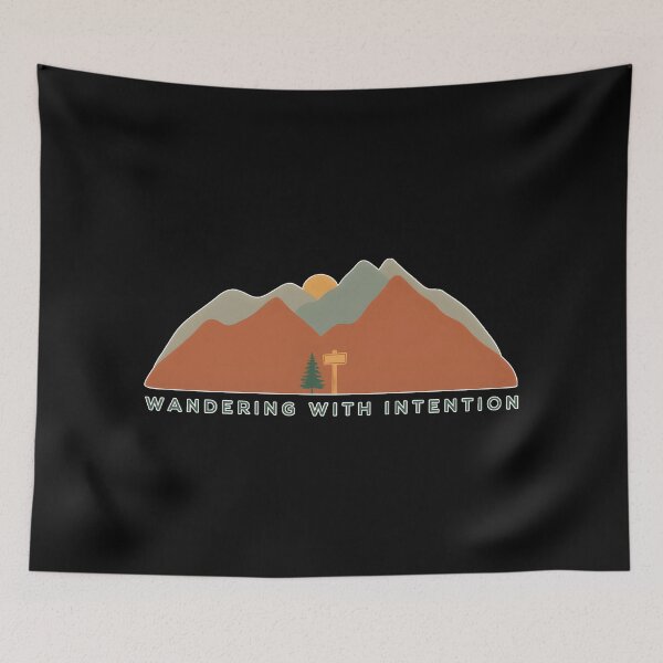 Item preview, Wandering With Intention – Minimal Trail Marker Mountain Hiking Design designed and sold by ImaginedSpace7.