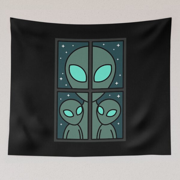 Item preview, Cute Alien Family Window Starry Night designed and sold by YggOutfitters.