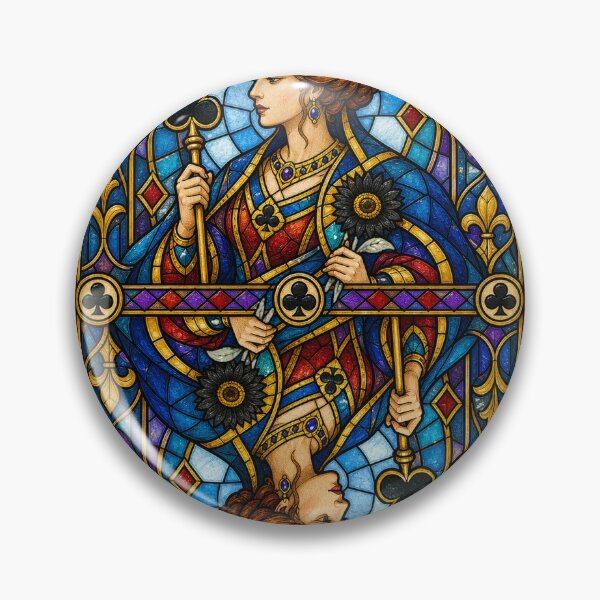 Item preview, Queen Of Clubs Stained Glass designed and sold by Idans.