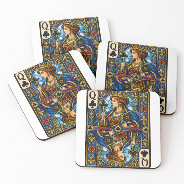 Item preview, Queen Of Clubs Stained Glass designed and sold by Idans.