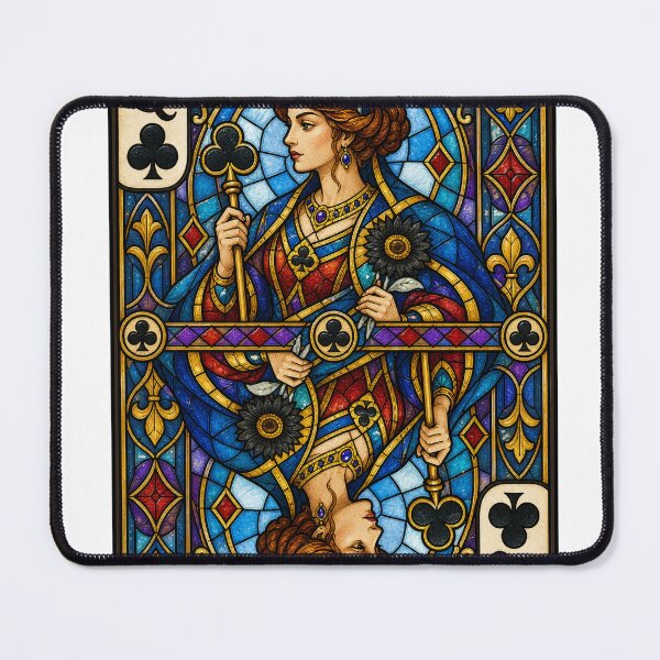 Item preview, Queen Of Clubs Stained Glass designed and sold by Idans.