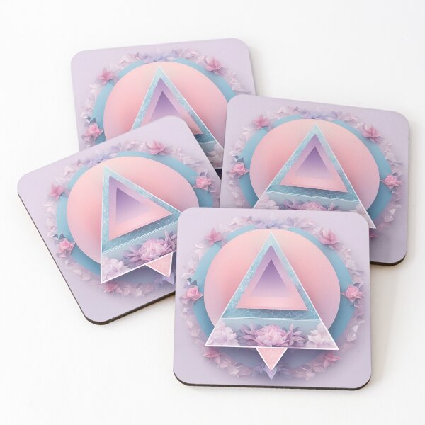 Item preview, Aesthetic Pastel Sacred Geometry Floral Mandala Triangle Art designed and sold by Famedtrend.