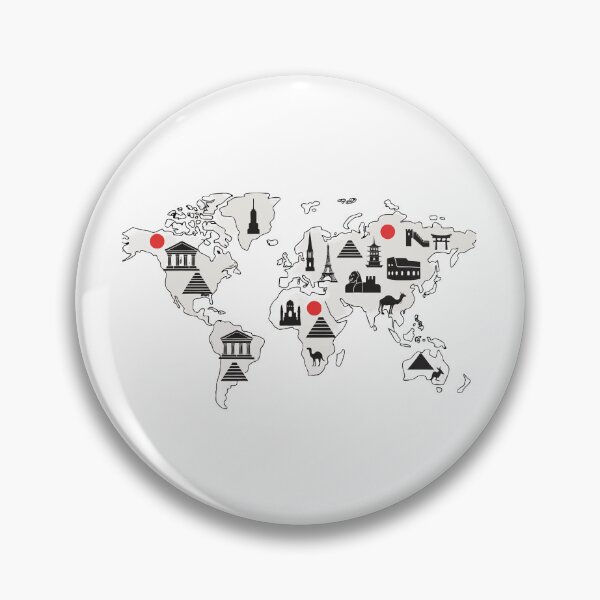 Item preview, Vintage Map of Landmarks for Wanderlust Lovers designed and sold by Inklyst.