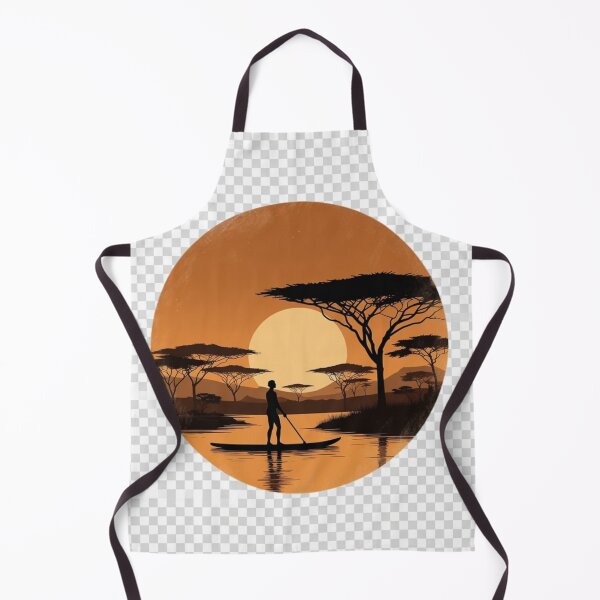 Item preview, African Sunset Paddle Board Wall Art | Safari Lake Printable Decor designed and sold by GalleryPeak.
