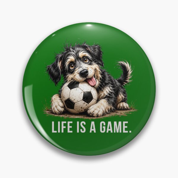 Item preview, Life is a Game – Soccer Scruffy Dog Illustration designed and sold by PAPIRO SIGLO XXI.
