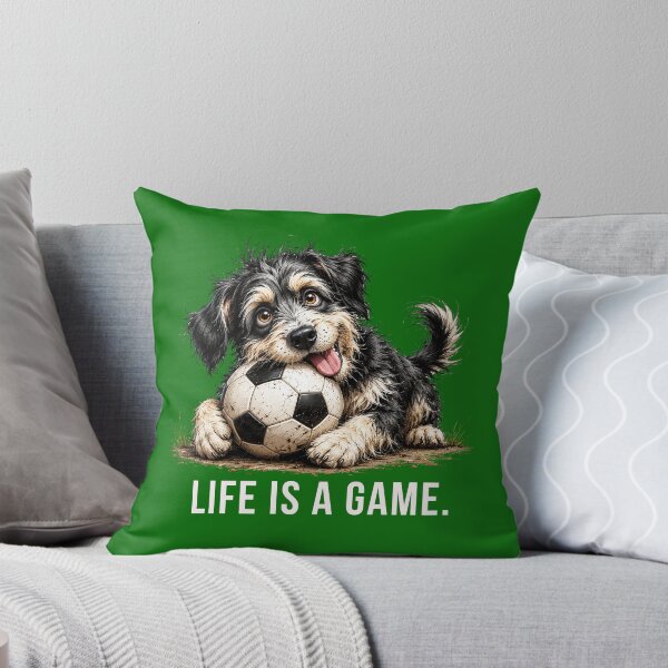 Item preview, Life is a Game – Soccer Scruffy Dog Illustration designed and sold by PAPIRO SIGLO XXI.