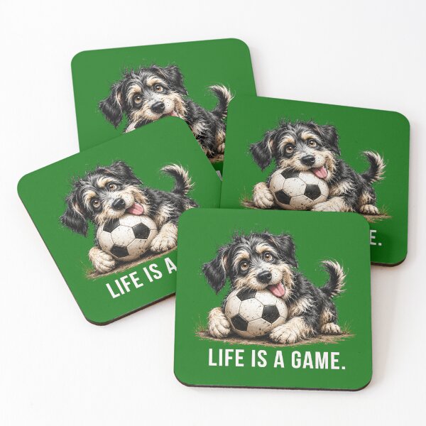 Item preview, Life is a Game – Soccer Scruffy Dog Illustration designed and sold by PAPIRO SIGLO XXI.