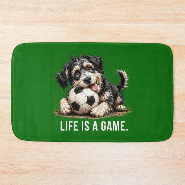 Item preview, Life is a Game – Soccer Scruffy Dog Illustration designed and sold by PAPIRO SIGLO XXI.