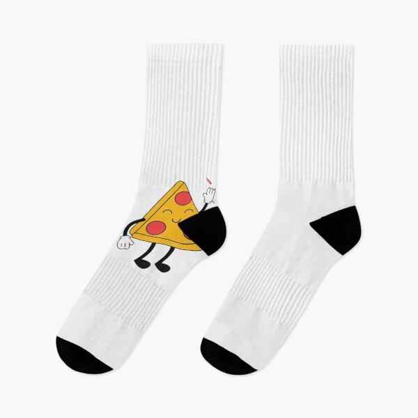 Item preview, Cheerful Pizza Slice & Burger High-Five Illustration designed and sold by Inklyst.