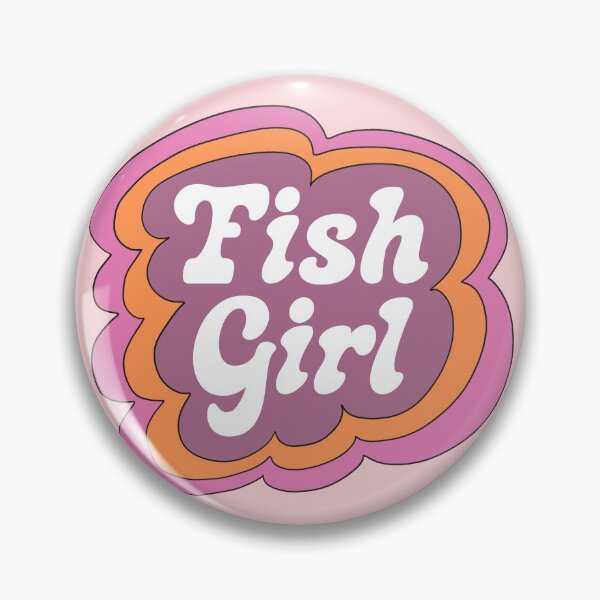 Item preview, Fish Girl (Purple on Pink) designed and sold by yellowflowerhut.
