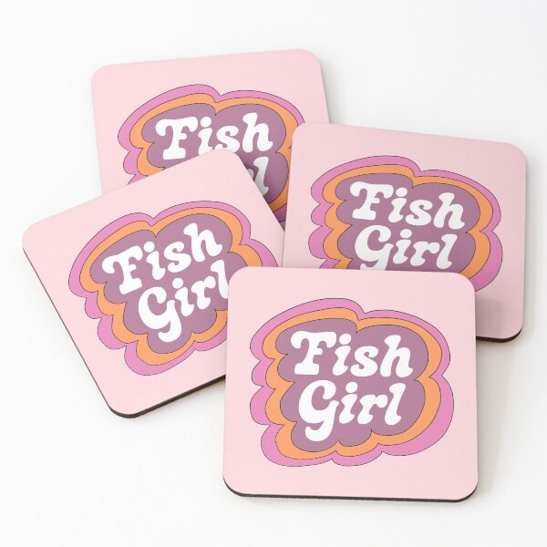 Item preview, Fish Girl (Purple on Pink) designed and sold by yellowflowerhut.