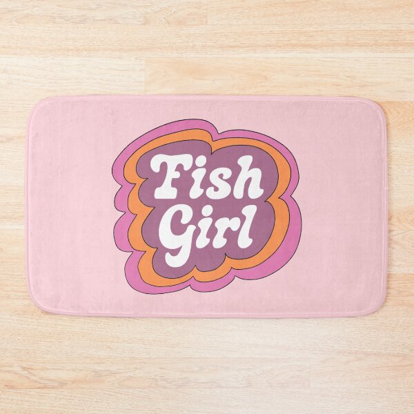 Item preview, Fish Girl (Purple on Pink) designed and sold by yellowflowerhut.