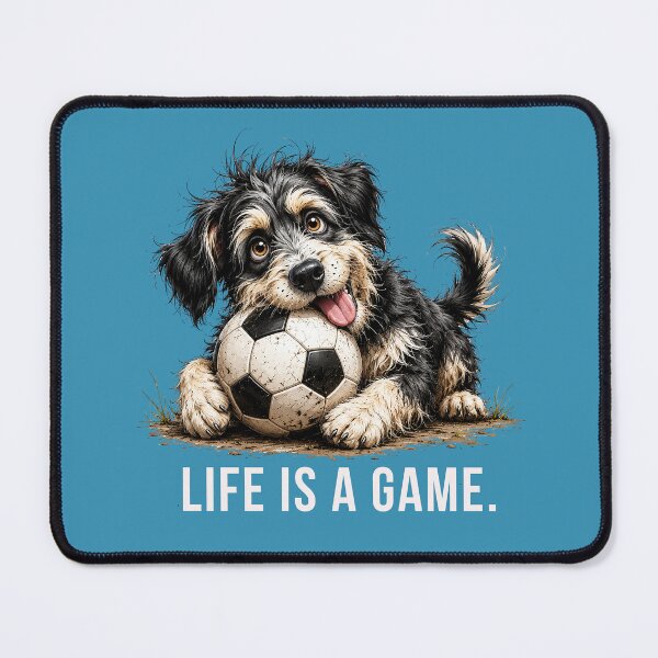 Item preview, Life is a Game – Soccer Scruffy Dog Illustration designed and sold by PAPIRO SIGLO XXI.
