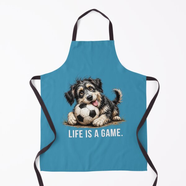 Item preview, Life is a Game – Soccer Scruffy Dog Illustration designed and sold by PAPIRO SIGLO XXI.