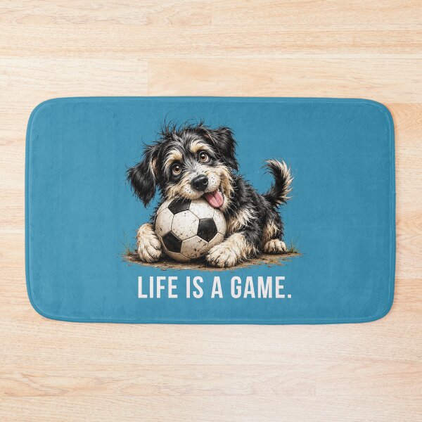 Item preview, Life is a Game – Soccer Scruffy Dog Illustration designed and sold by PAPIRO SIGLO XXI.