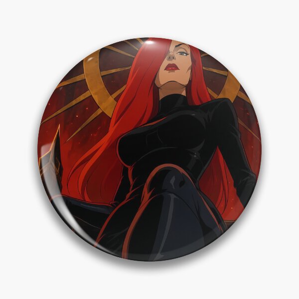 Item preview, Crimson Demon Queen – Dark Anime Villainess Poster Art designed and sold by  Hollow Moon Studios..