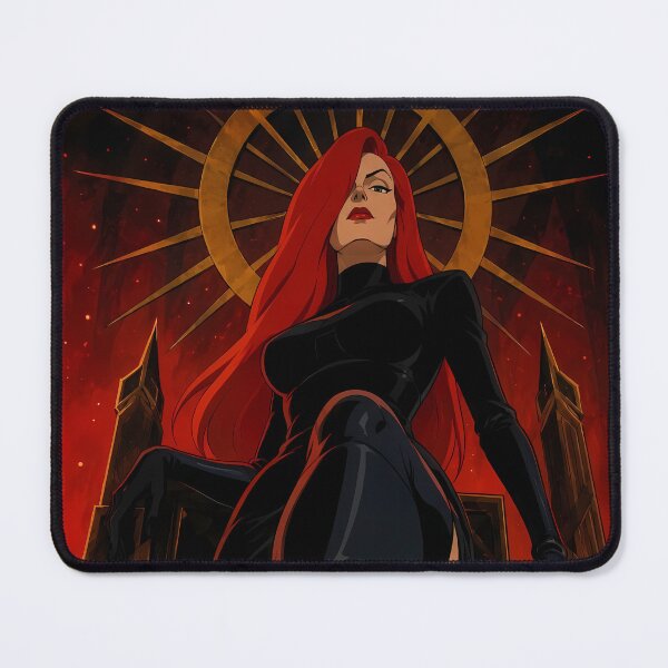 Item preview, Crimson Demon Queen – Dark Anime Villainess Poster Art designed and sold by  Hollow Moon Studios..