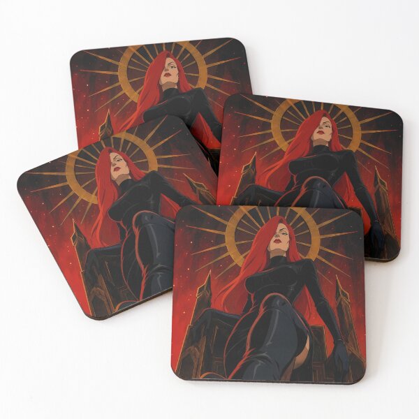 Item preview, Crimson Demon Queen – Dark Anime Villainess Poster Art designed and sold by  Hollow Moon Studios..