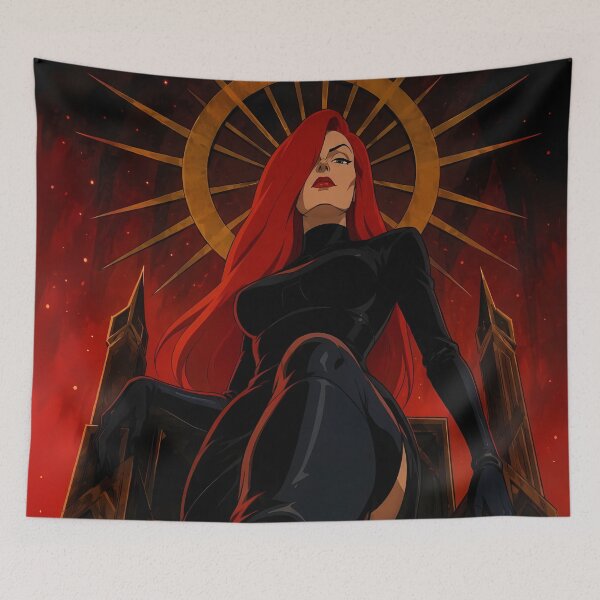 Item preview, Crimson Demon Queen – Dark Anime Villainess Poster Art designed and sold by Hollow Moon Studios..