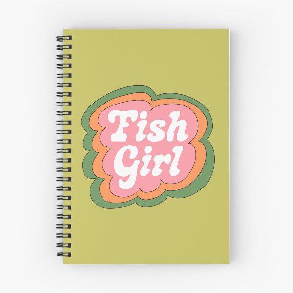 Item preview, Fish Girl (Pink on Green) designed and sold by yellowflowerhut.
