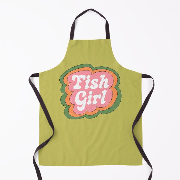 Item preview, Fish Girl (Pink on Green) designed and sold by yellowflowerhut.