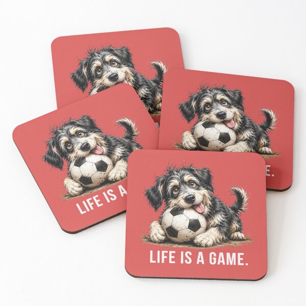 Item preview, Life is a Game – Soccer Scruffy Dog Illustration designed and sold by PAPIRO SIGLO XXI.