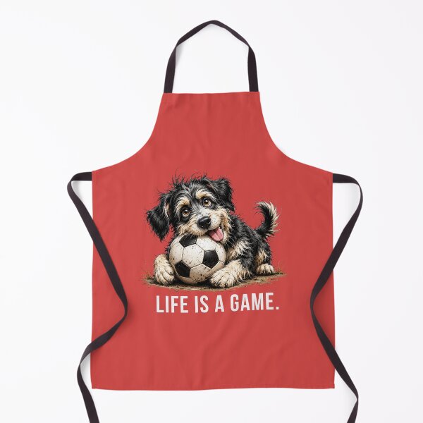 Item preview, Life is a Game – Soccer Scruffy Dog Illustration designed and sold by PAPIRO SIGLO XXI.