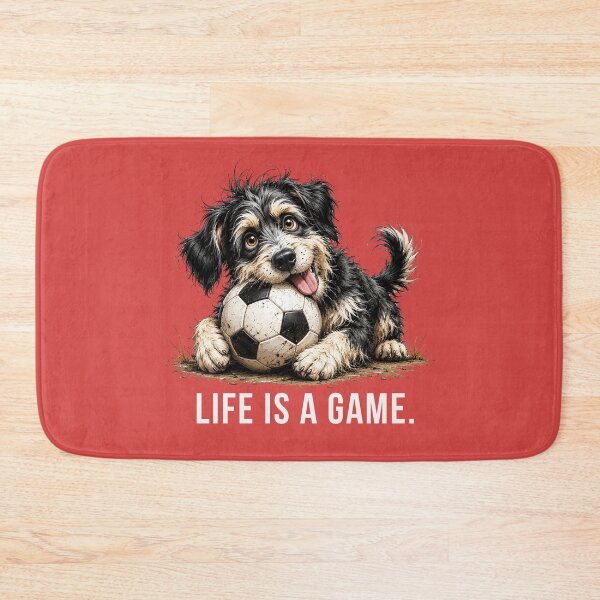 Item preview, Life is a Game – Soccer Scruffy Dog Illustration designed and sold by PAPIRO SIGLO XXI.