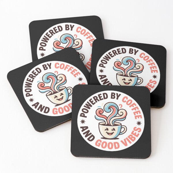 Item preview, Powered By Coffee And Good Vibes Cute Coffee designed and sold by Sketchlegacy.