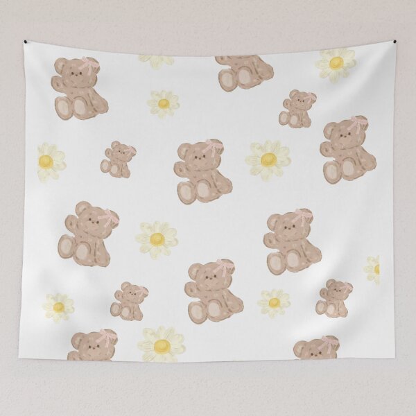 Item preview, Teddy bear daisy print designed and sold by KassiesKreation.
