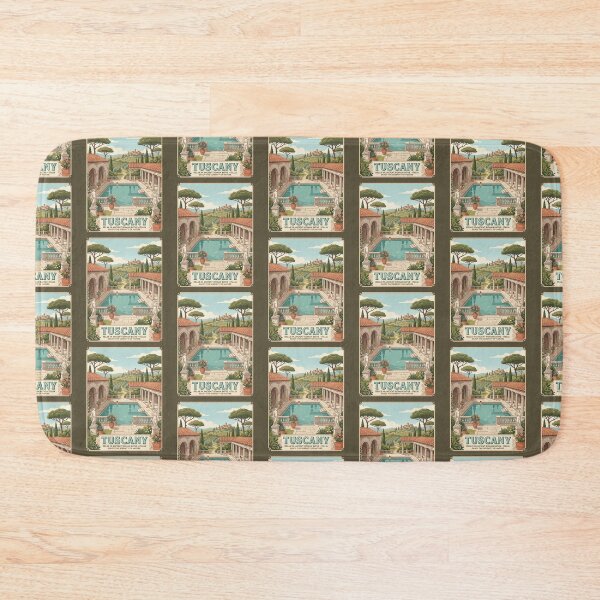 Item preview, Tuscany Italy Vintage Travel Poster Roman Baths designed and sold by RetroRewind Studio.