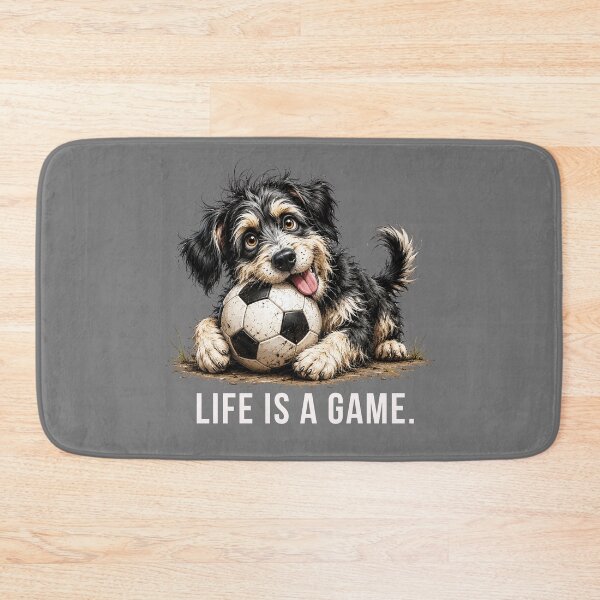 Item preview, Life is a Game – Soccer Scruffy Dog Illustration designed and sold by PAPIRO SIGLO XXI.