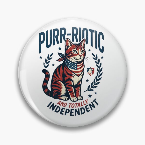 Item preview, Purr-riotic & Totally Independent Cat - 4th of July Vintage Graphic designed and sold by BetonikDesigner.