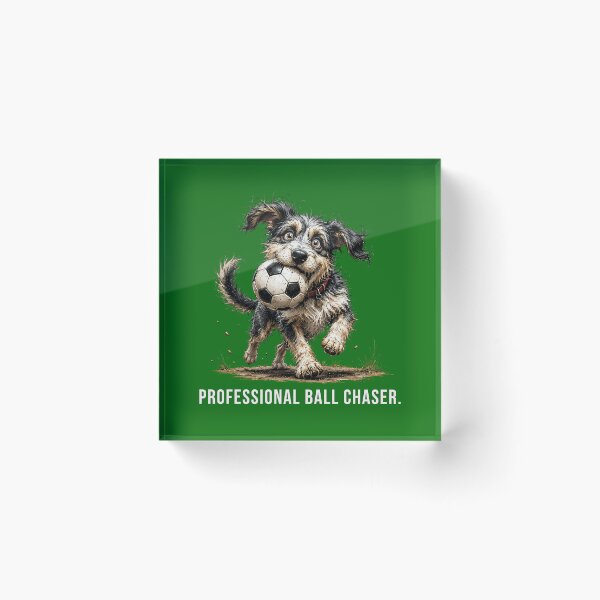 Item preview, Professional Ball Chaser – Football Scruffy Dog Illustration designed and sold by PAPIRO SIGLO XXI.