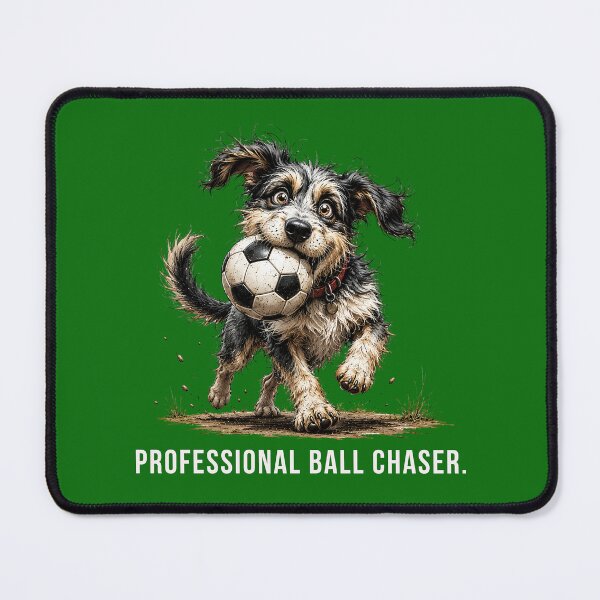 Item preview, Professional Ball Chaser – Football Scruffy Dog Illustration designed and sold by PAPIRO SIGLO XXI.