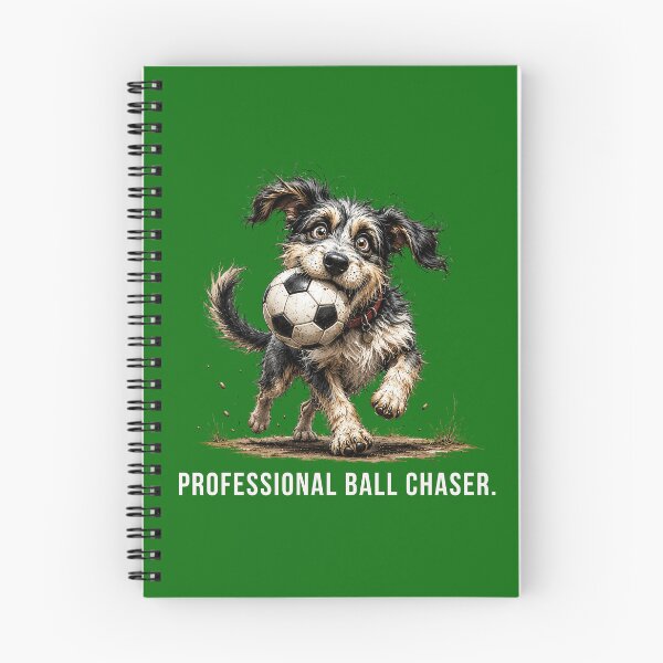 Item preview, Professional Ball Chaser – Football Scruffy Dog Illustration designed and sold by PAPIRO SIGLO XXI.